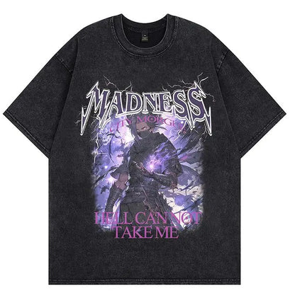 Dark Fantasy Manga Oversized Vintage Washed Streetwear Graphic T-Shirt
