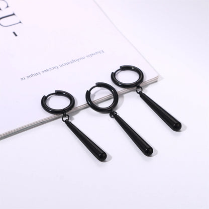 Minimalist Triple Hoop Drop Earrings for Punk and Alternative Fashion Looks
