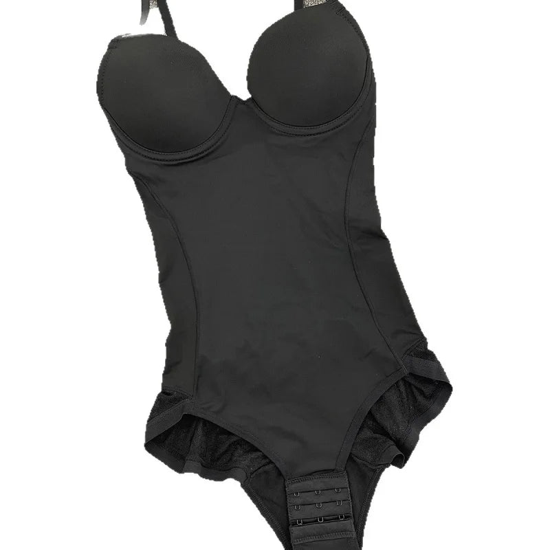 Adjustable Strap Firm Control Bodysuit with Built-In Molded Cups