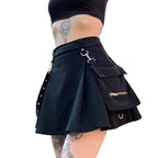 High Waist Utility Pocket Mini Skirt Punk Inspired Alternative Fashion Bottom