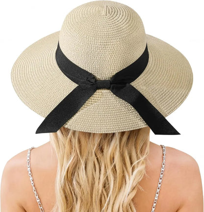 Foldable Wide Brim Linen Sun Hat with Lightweight Design for Beach Travel and Outdoor Wear