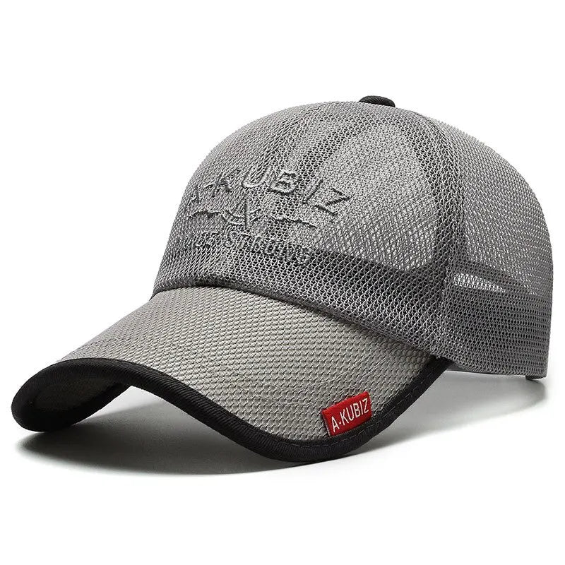 Unisex Breathable Mesh Baseball Cap with Embroidered Detail for Casual Outdoor Everyday Style
