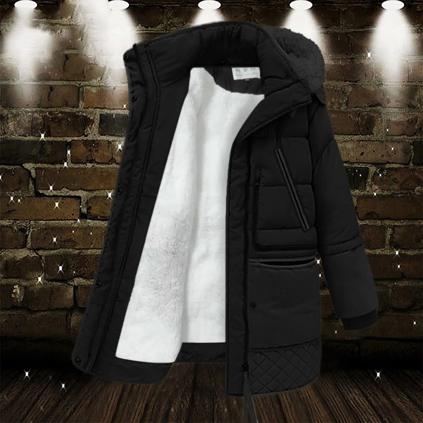Women's Long Hooded Sherpa Lined Winter Parka Warm Casual Zip-Up Puffer Coat