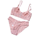 Dusty Rose Floral Lace Longline Underwire Lingerie Set