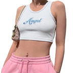 Grahttps://ae-pic-a1.aliexpress-media.com/kf/S0fec4e1429ef44ba8ae17a6b8cb083c5p.jpgphic Knit Crop Tank Top with Slim Fit Contemporary Streetwear Style