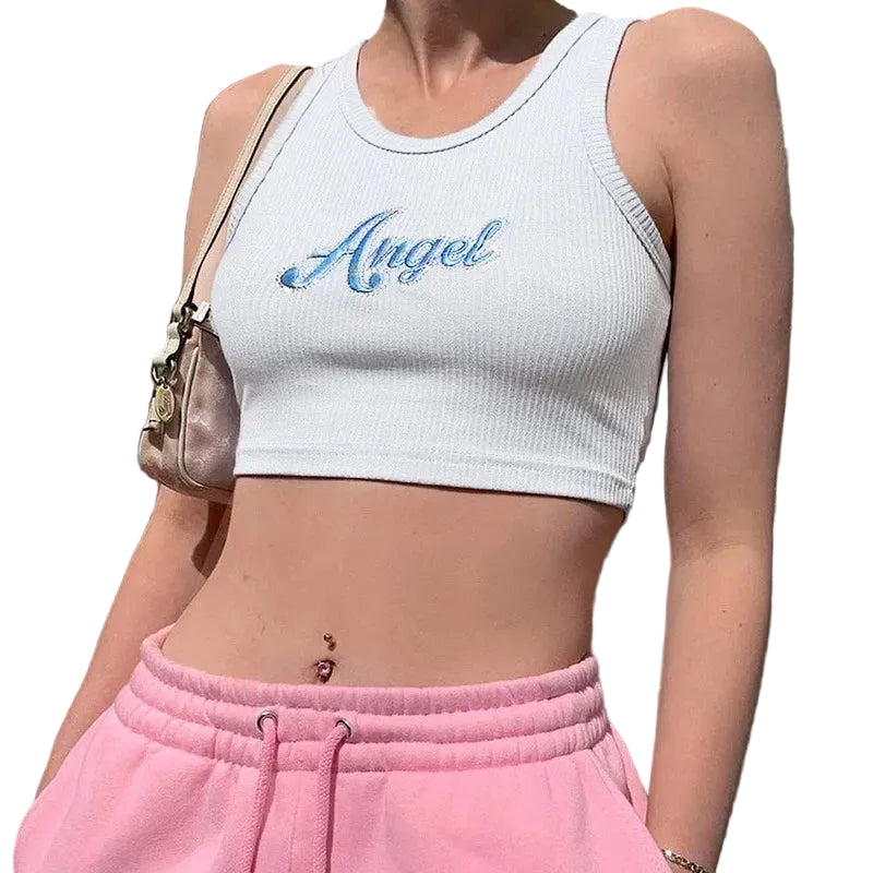 Grahttps://ae-pic-a1.aliexpress-media.com/kf/S0fec4e1429ef44ba8ae17a6b8cb083c5p.jpgphic Knit Crop Tank Top with Slim Fit Contemporary Streetwear Style