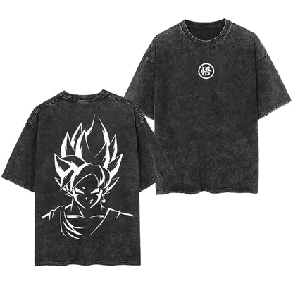 Dark Anime Devil Hunter Oversized Vintage Streetwear Graphic T-Shirt
