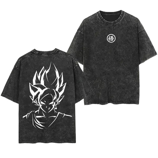 Dark Anime Devil Hunter Oversized Vintage Streetwear Graphic T-Shirt