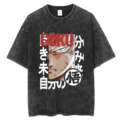 Anime Warrior Portrait Manga Graphic Vintage Oversized Streetwear Cotton Tee