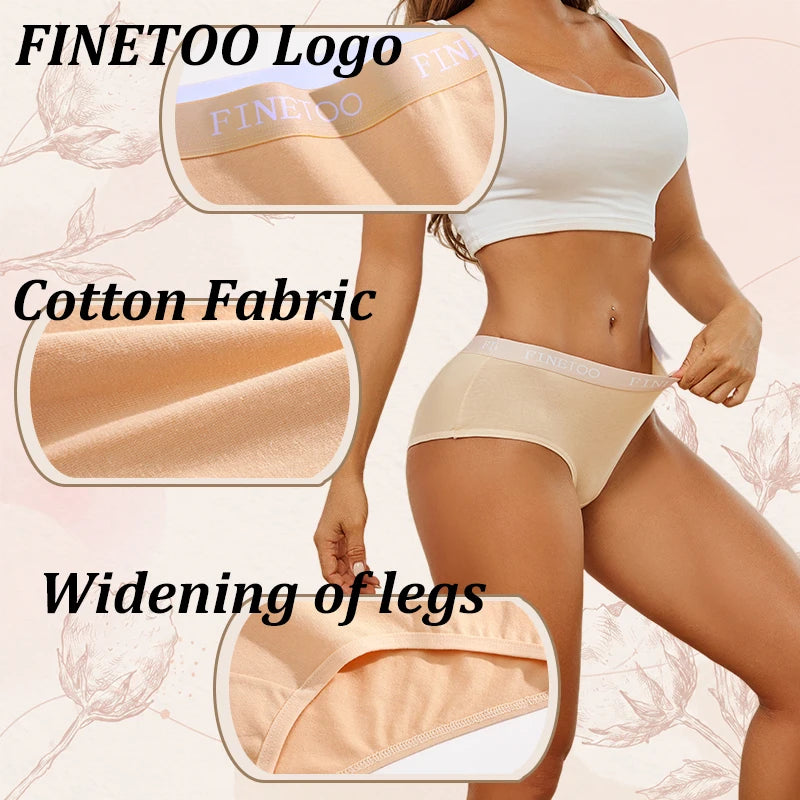 6-Piece Women’s Cotton Mid-Rise Bikini Briefs Set with Soft Stretch Fabric, Elastic Waistbands and Assorted Solid Colors