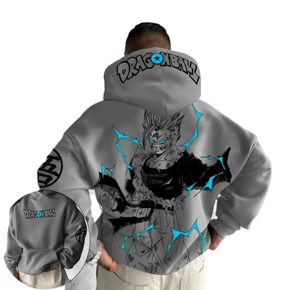 Anime Manga Oversized Hoodie With Dark Fantasy Graphic Streetwear Artwork