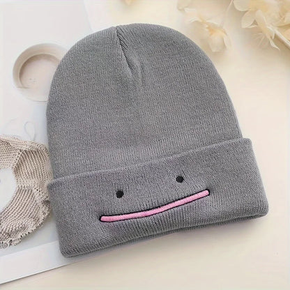 Minimalist Embroidered Acrylic Knit Beanie for Casual Streetwear Winter Everyday Fashion and Comfort