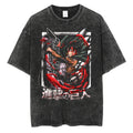Cyber Anime Goth Graphic Oversized Washed Cotton Streetwear T-Shirt
