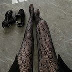 Floral Lace Fishnet Pantyhose High Waist Alternative Fashion Patterned Tights