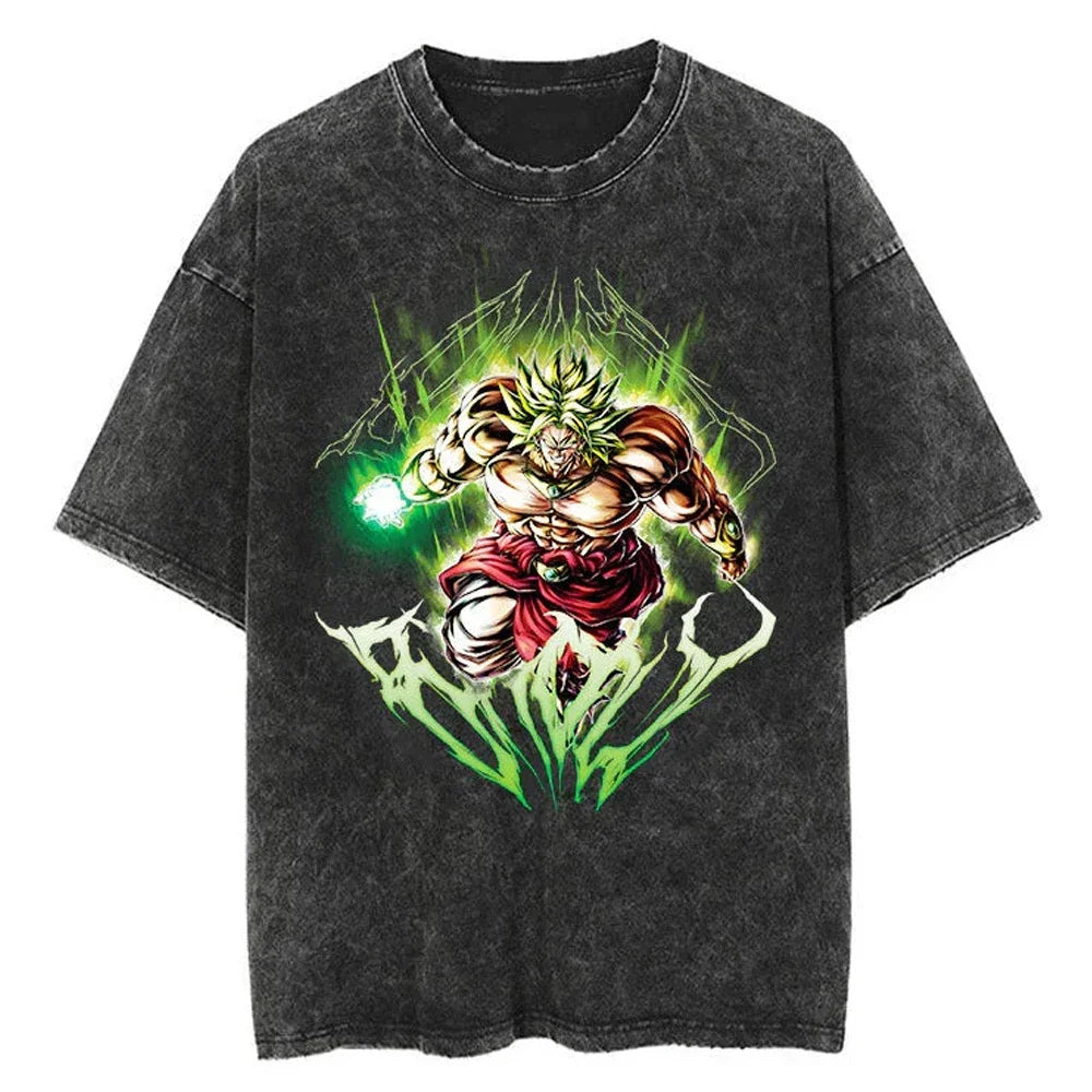 Minimal Anime Retro Oversized Vintage Wash Streetwear Graphic T-Shirt