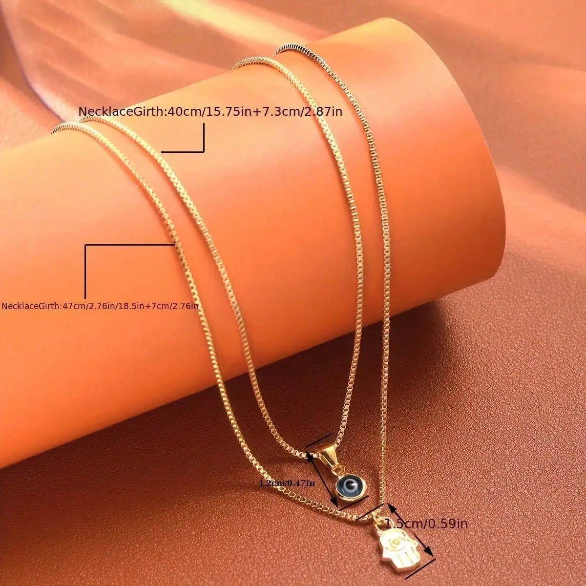 Minimalist Evil Eye Layered Pendant Necklace Set for Modern Dark Feminine Styling