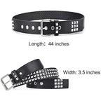 Double Row Pyramid Stud Waist Belt for Punk Gothic Alternative Style