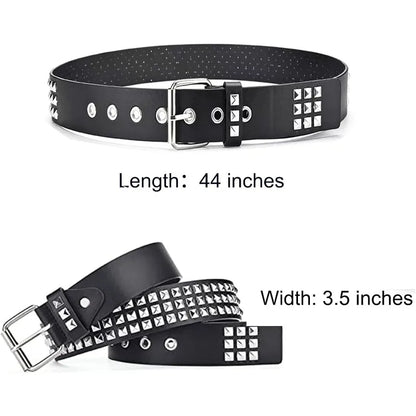 Double Row Pyramid Stud Waist Belt for Punk Gothic Alternative Style
