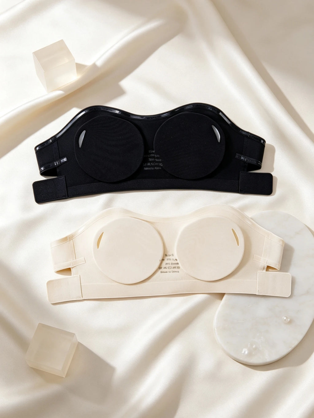 Two-Piece Seamless Strapless Bandeau Bra Set with Removable Padding