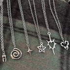 Y2K Charm Pendant Necklace Set Gothic Grunge Alternative Statement Jewelry