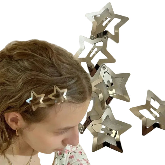 Y2K Star Hair Clip Set Celestial Statement Alternative Fashion Accessories