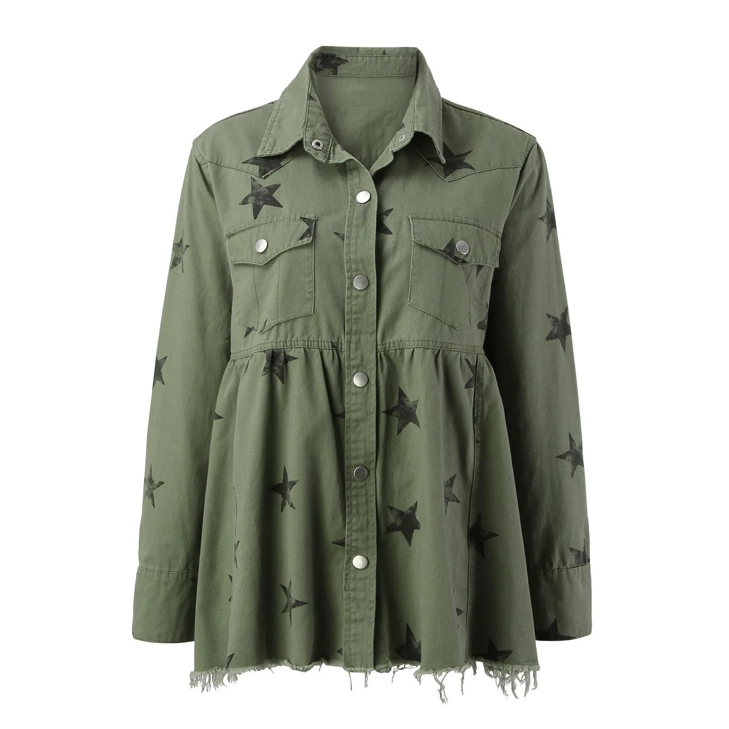 Star Pattern Streetwear Bomber Jacket with Relaxed Casual Urban Fit