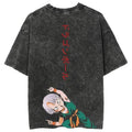 Anime Berserker Power Oversized Vintage Wash Streetwear Graphic T-Shirt