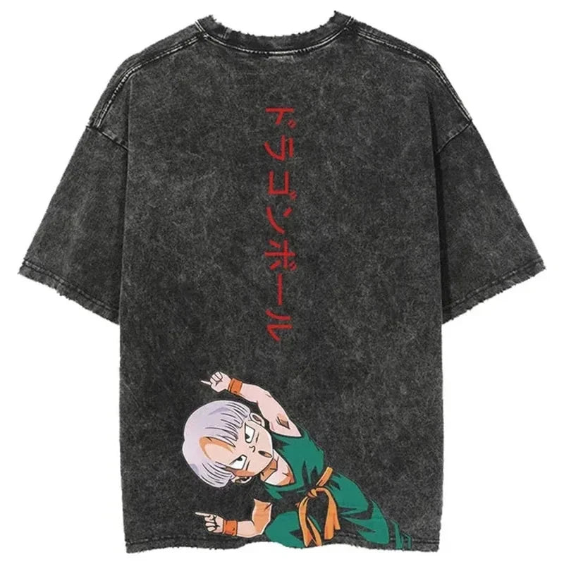 Anime Berserker Power Oversized Vintage Wash Streetwear Graphic T-Shirt