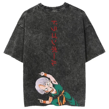 Anime Berserker Power Oversized Vintage Wash Streetwear Graphic T-Shirt