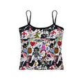 Graphic Print Spaghetti Strap Crop Top with Slim Fit Streetwear Style