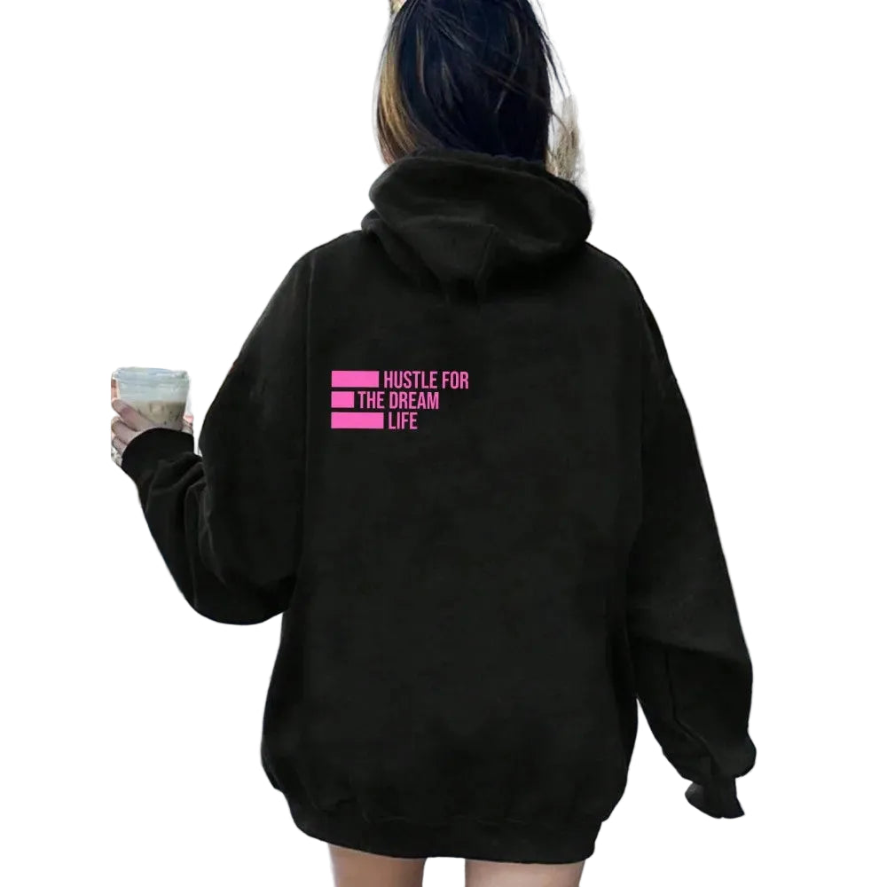 Women's Oversized Graphic Hooded Sweatshirt for Relaxed Contemporary Casual Streetwear Fashion