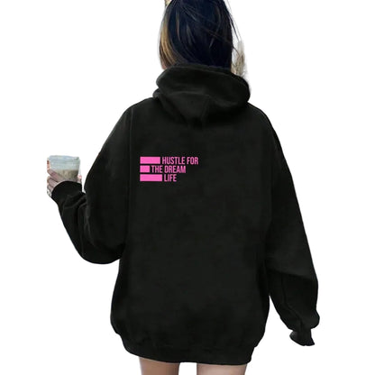 Women's Oversized Graphic Hooded Sweatshirt for Relaxed Contemporary Casual Streetwear Fashion