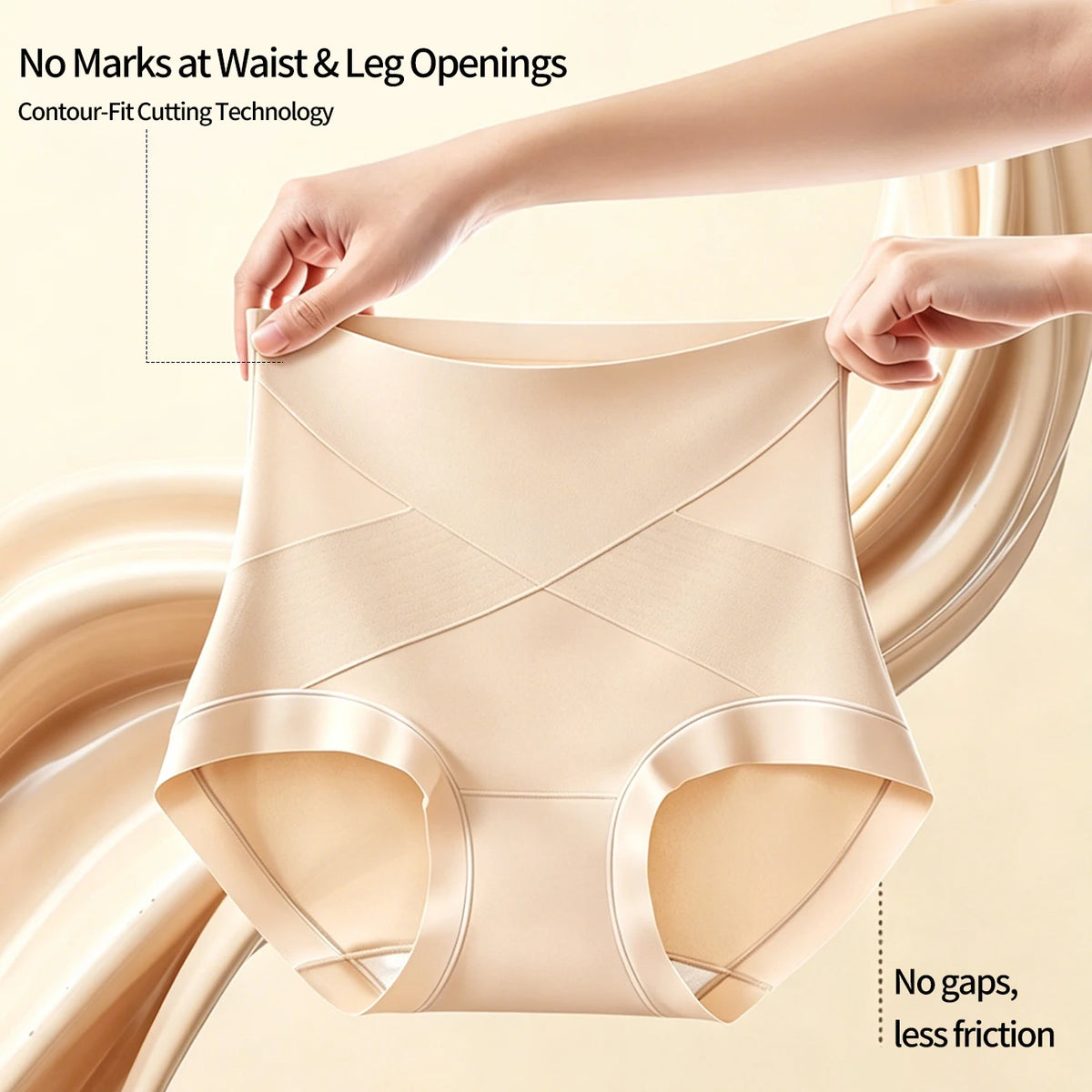 5-Piece Women’s High-Waisted Seamless Shaping Briefs Set with Smooth Finish, Stretch Construction and Assorted Neutral Colors