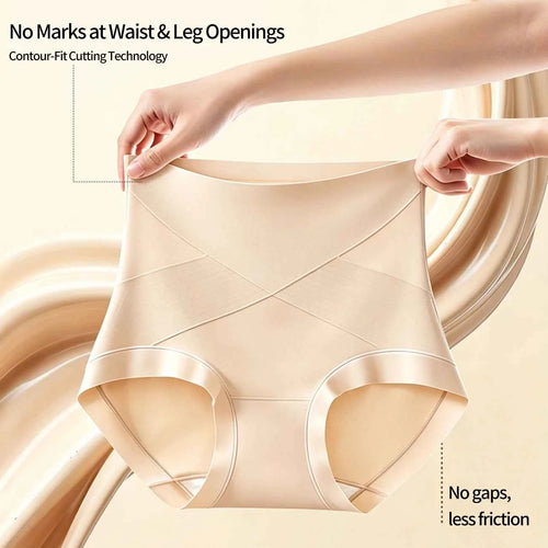 5-Piece Women’s High-Waisted Seamless Shaping Briefs Set with Smooth Finish, Stretch Construction and Assorted Neutral Colors