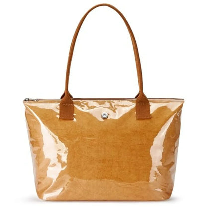 Minimal Large Capacity Tote Shoulder Bag with Zip Closure Design