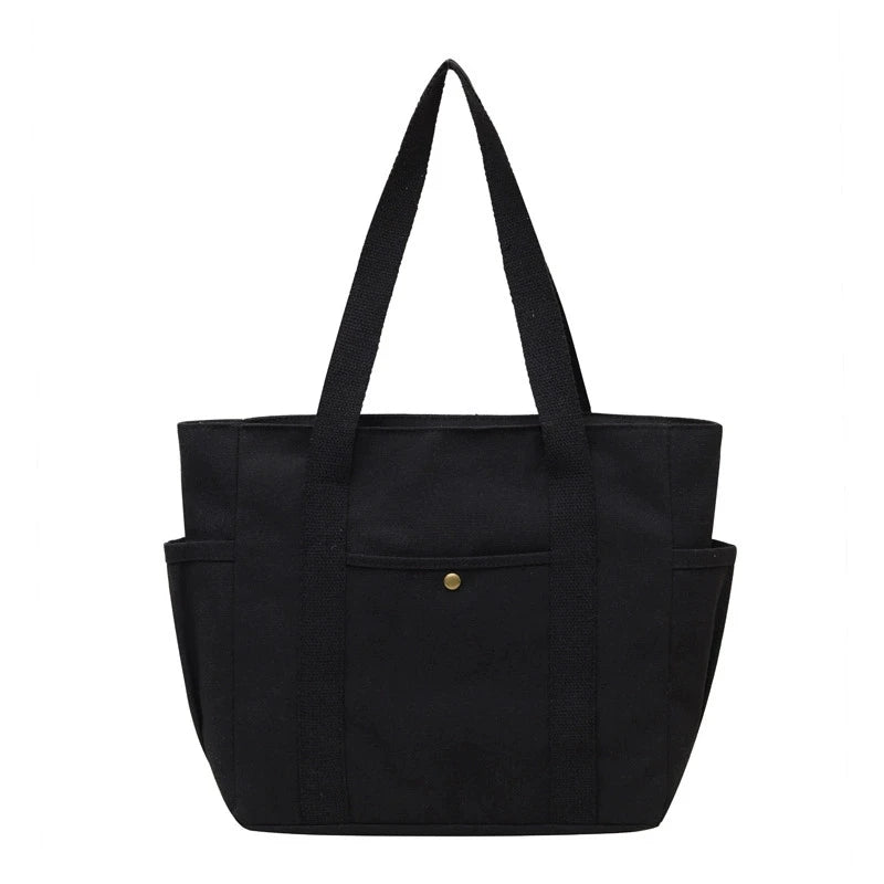 Large Capacity Utility Canvas Tote Shoulder Bag with Everyday Carry Design