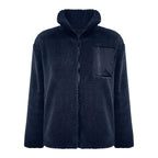 Women's Plush Teddy Fleece Zip Jacket with Relaxed Hooded Everyday Comfort Style
