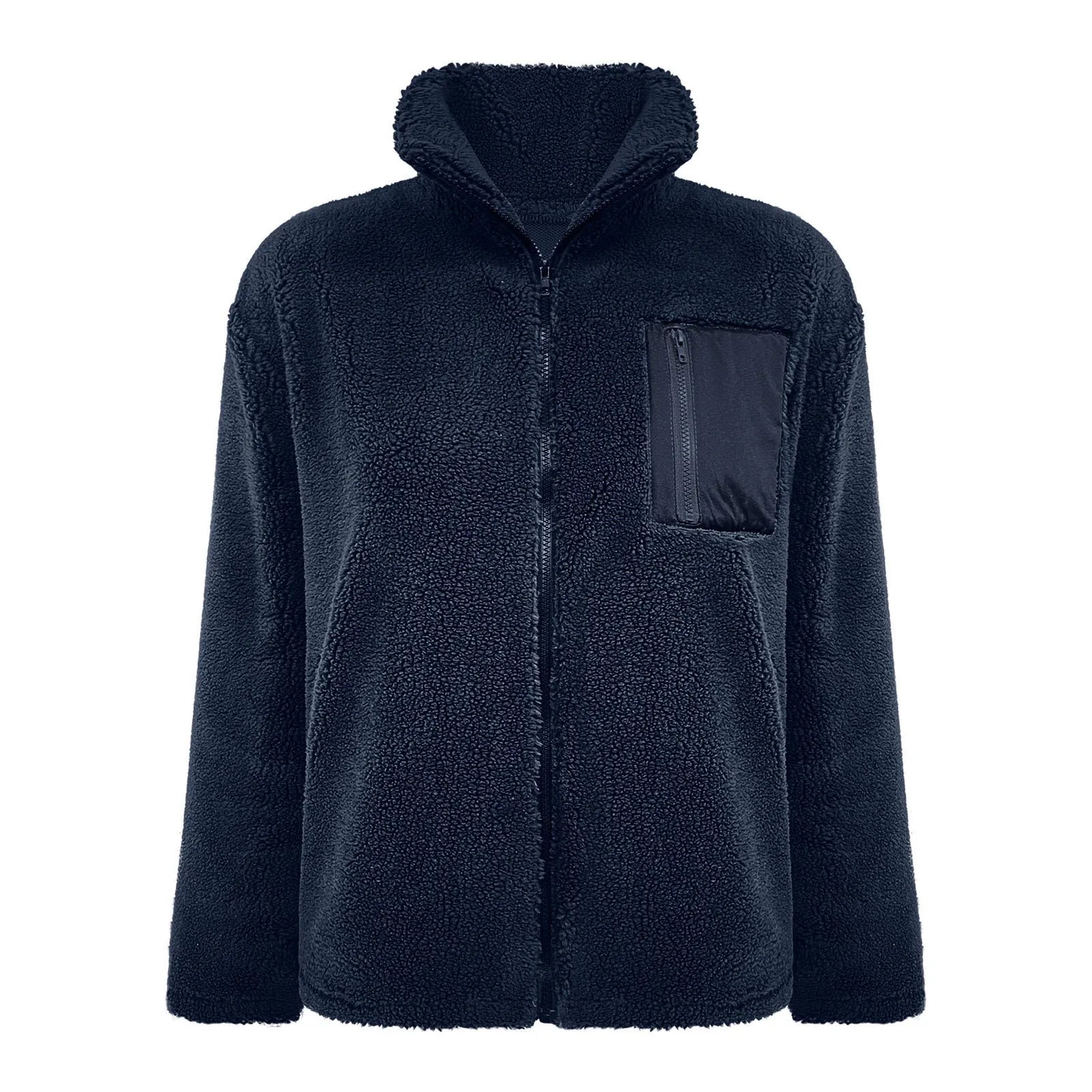 Women's Plush Teddy Fleece Zip Jacket with Relaxed Hooded Everyday Comfort Style