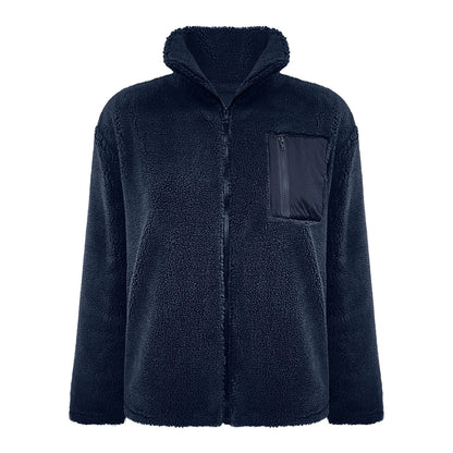 Women's Plush Teddy Fleece Zip Jacket with Relaxed Hooded Everyday Comfort Style