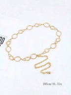 Minimalist Circle Link Waist Chain for Modern Alternative Fashion Outfits