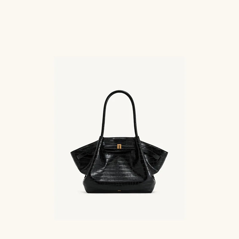 Structured Dumpling Tote Bag with Top Handle Large Capacity Design
