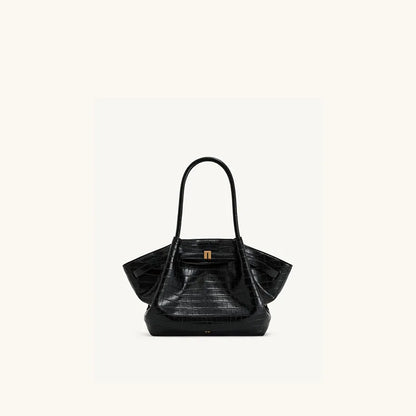 Structured Dumpling Tote Bag with Top Handle Large Capacity Design