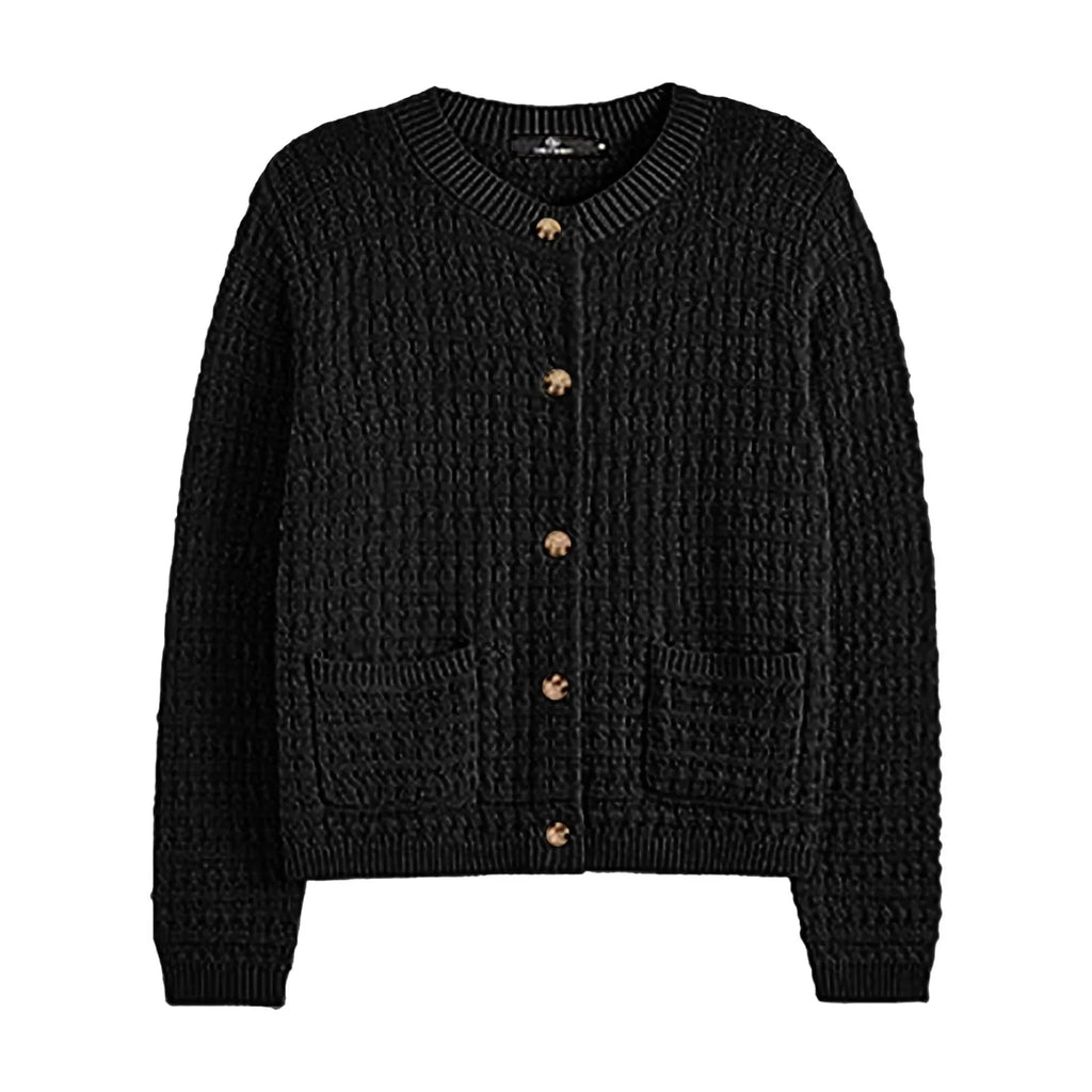 Women's Button Front Knit Cardigan Sweater with Relaxed Everyday Silhouette