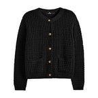 Women's Button Front Knit Cardigan Sweater with Relaxed Everyday Silhouette
