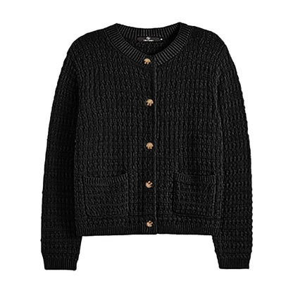 Women's Button Front Knit Cardigan Sweater with Relaxed Everyday Silhouette