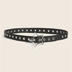 Star Eyelet Rivet Waist Belt for Gothic Punk Y2K Fashion Looks