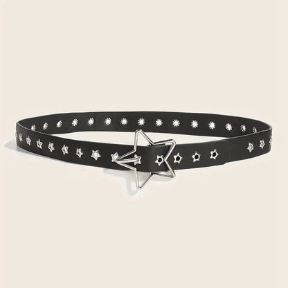 Star Eyelet Rivet Waist Belt for Gothic Punk Y2K Fashion Looks