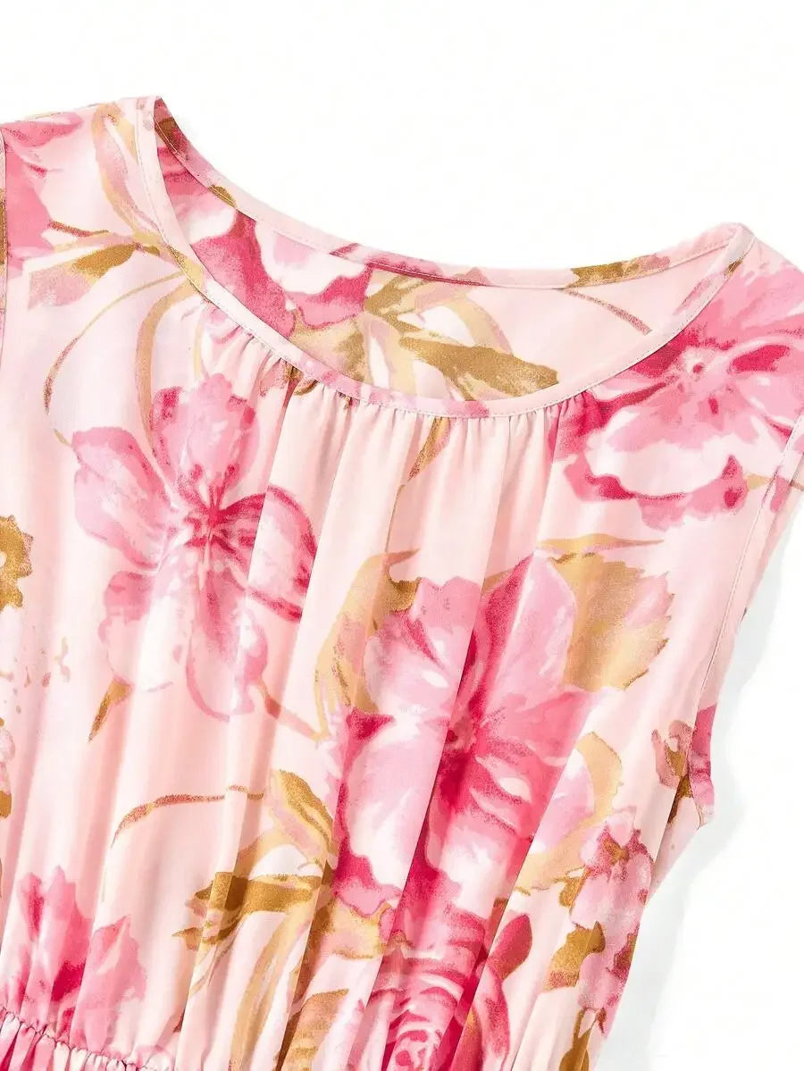 Vintage Floral Midi Dress with Soft Gothic Coquette Fashion Aesthetic