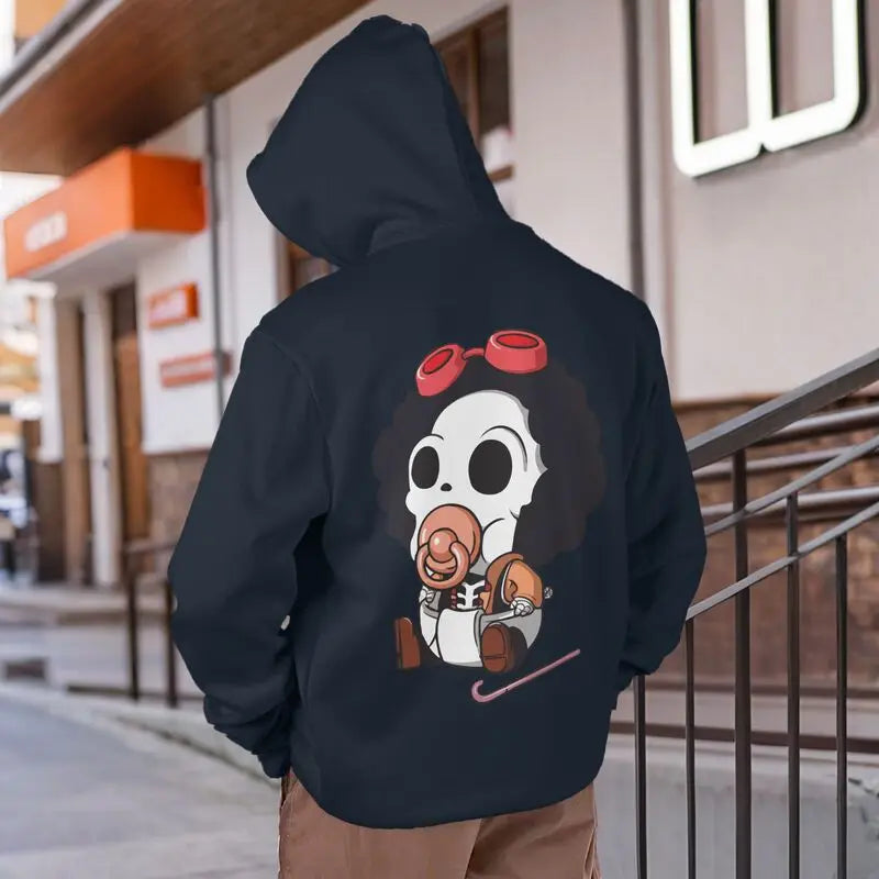 Anime Skull Character Hoodie with Kawaii Streetwear Aesthetic