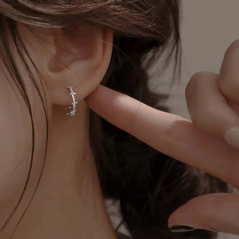 Thorn Hoop Earrings Gothic Punk Alternative Statement Jewelry